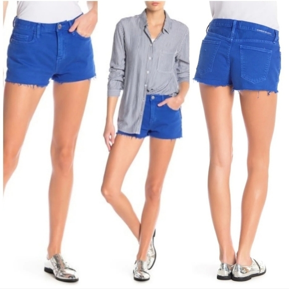 Current Elliott Nautical Blue Boyfriend Cut Off Denim Shorts $178 Size 26. - Picture 1 of 13